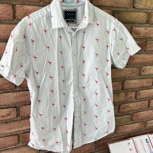 Denim & Flower, S, slim fit, men, pink flamingo, shirt